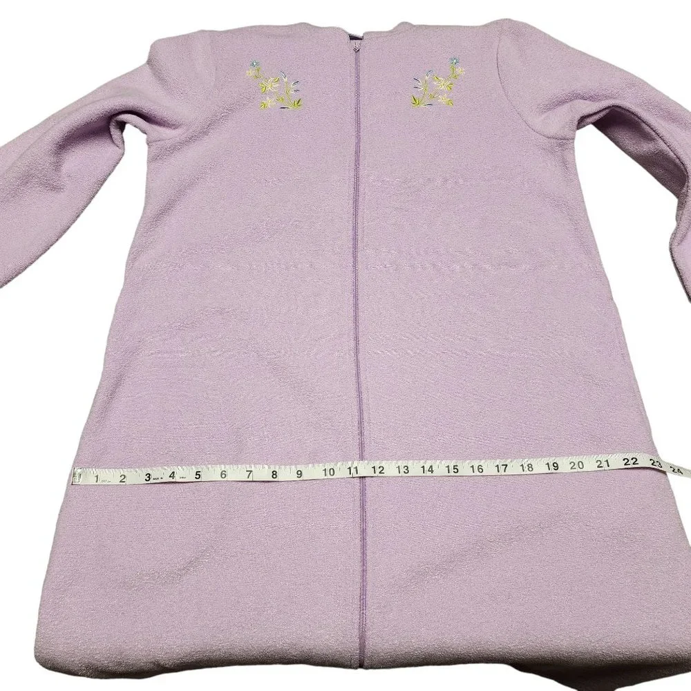 Vintage Sears Fundamentals Zip Up Housecoat Robe 1980's -‎ Size Small Purple